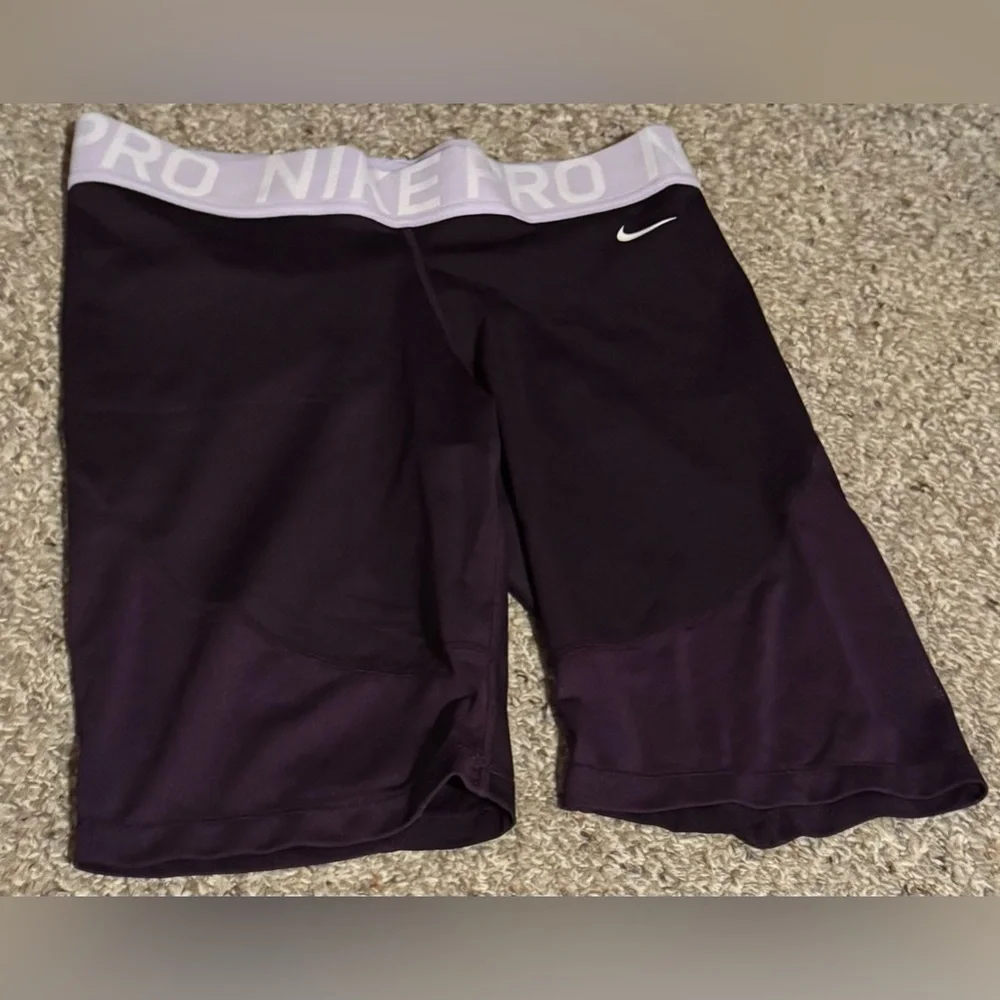 Purple Nike Pro Compression Shorts - Picture 1 of 4
